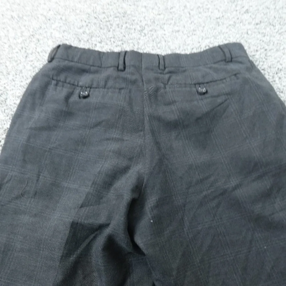 Banana Republic Pants Mens 33X34 Gray Plaid Chino Dress‎ Trouser Flat Front Work